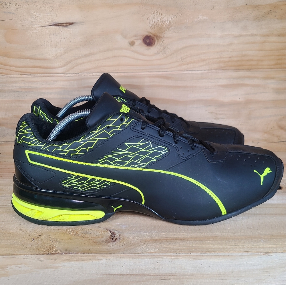 Puma Tazon 6 Fracture Athletic Sneakers Mens 13 Black Yellow